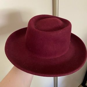 Forever 21 maroon velvet hat chic cowboy